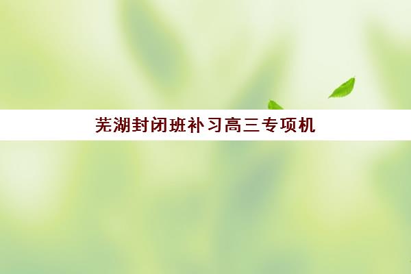 芜湖封闭班补习高三专项机构竞争力排行如何查询？2025年最新十大权威榜单、各校核心特色与科学择校全指南