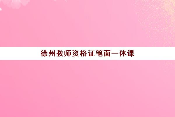 徐州教师资格证笔面一体课程辅导班有哪些机构可以报？2025年最新TOP10机构排名与科学择校全指南