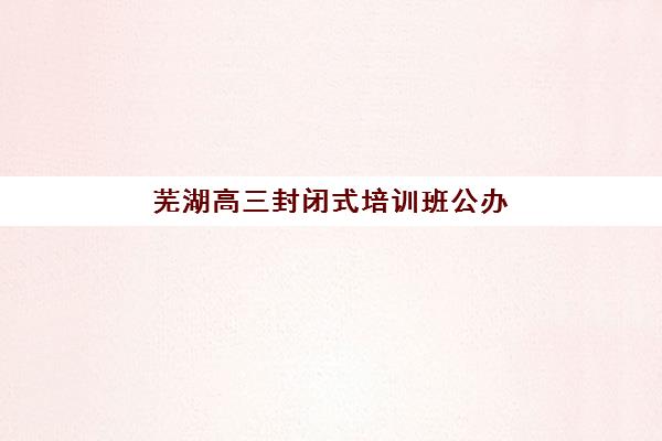 芜湖高三封闭式培训班公办vs民办服务对比如何选择？2023年最新对比分析、择校指南全解析