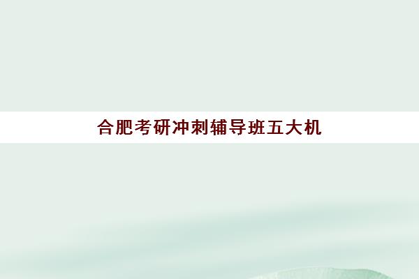 合肥考研冲刺辅导班五大机构服务白皮书如何获取？2025年权威解读、择校策略与成功案例全解析