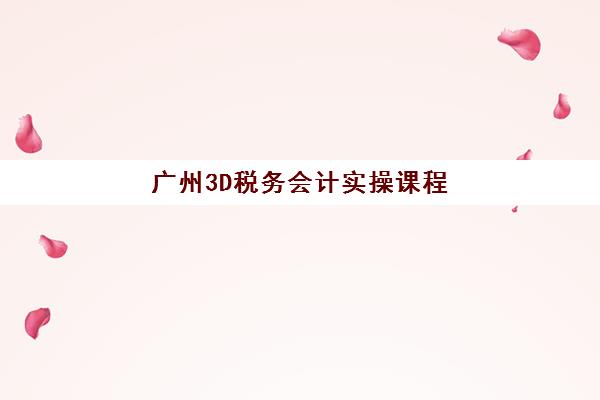 广州3D税务会计实操课程培训基地在哪个位置？2025年最新校区地址大全与高性价比择校指南