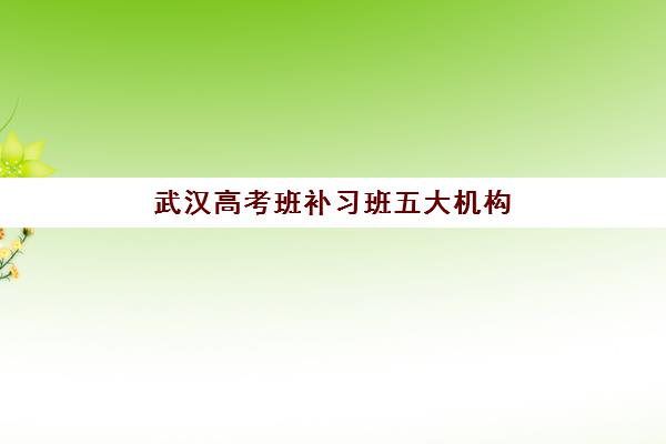 武汉高考班补习班五大机构技术白皮书如何查询最准确？2025年最新权威TOP5排名与科学择校全指南