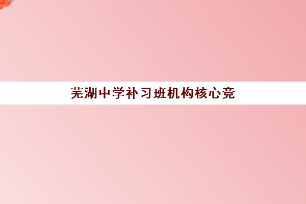 芜湖中学补习班机构核心竞争力如何对比？2025年十大顶尖机构优势解析与科学择校全指南