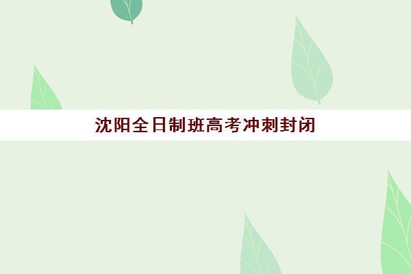 沈阳全日制班高考冲刺封闭式集训营有哪些？2025年最新机构名单、择校标准与成功案例全解析