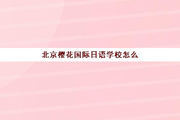 北京樱花国际日语学校怎么样？零基础学习者适合报读吗-课程体系、教学特色与适合人群全面解析