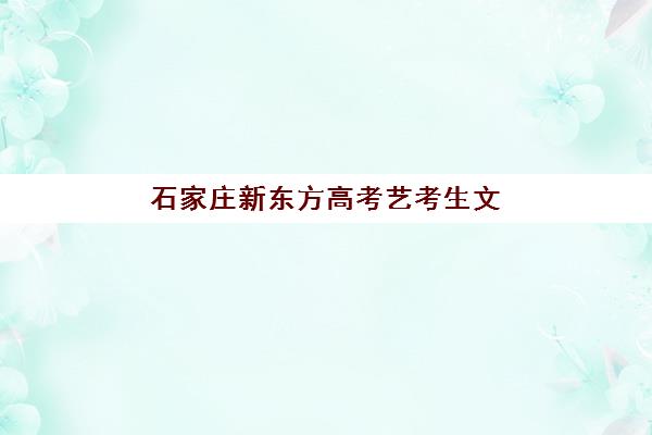 石家庄新东方高考艺考生文化课辅导补习机构收费价格多少钱？2025年价目详情与择班全攻略