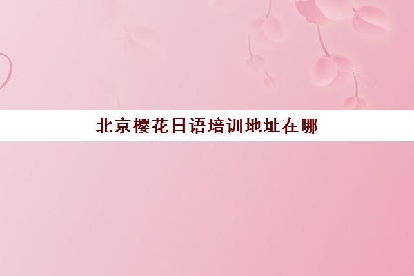 北京樱花日语培训地址在哪里？2025年最新校区分布与便捷交通路线全解析