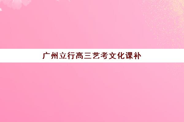 广州立行高三艺考文化课补习学校费用一般多少钱？2025年收费标准全面解析与高性价比报读指南