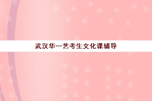 武汉华一艺考生文化课辅导补习机构费用多少钱？2025年收费标准与高性价比报读指南