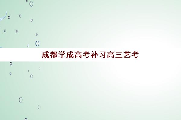成都学成高考补习高三艺考生文化课集训班费用标准价格表？2025年收费明细与高性价比择班指南
