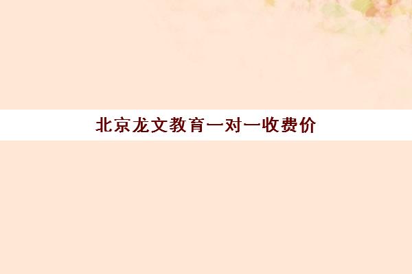 北京龙文教育一对一收费价目表最新解读：2025年各学段价格明细与性价比分析