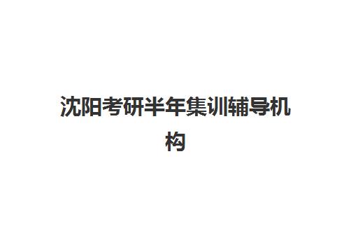 沈阳考研半年集训辅导机构培训班哪个比较好一点？2025年最新权威排名、择校指南与成功案例全解析