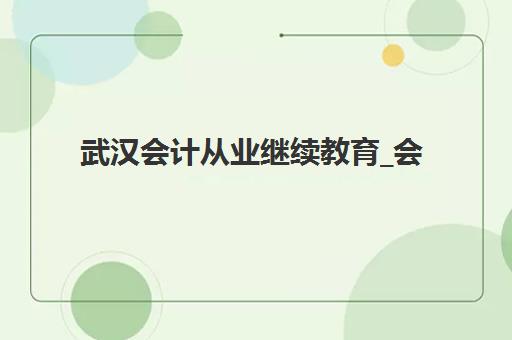 武汉会计从业继续教育_会计年检课程最好辅导学校有哪些？2025年最新机构排名、课程特色与选择指南全解析