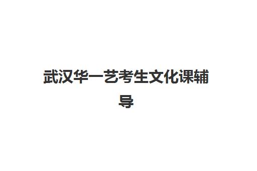 武汉华一艺考生文化课辅导补习机构收费价格多少钱？2025年收费标准全面解析与择校指南