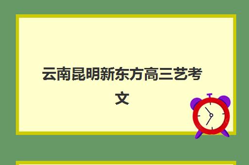 云南昆明新东方高三艺考文化课补习学校收费标准一览表，2025年费用详情与高性价比报读指南